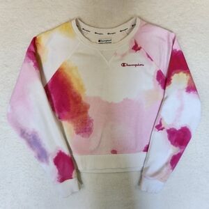 Champion Sweatshirt Womens Medium Tie-Dye Crew Neck Pullover Long Sleeve Sweater